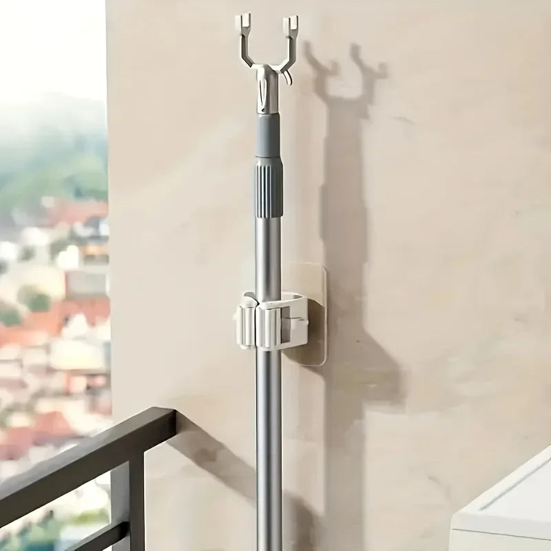 Wall-Mounted Mop and Broom Organizer