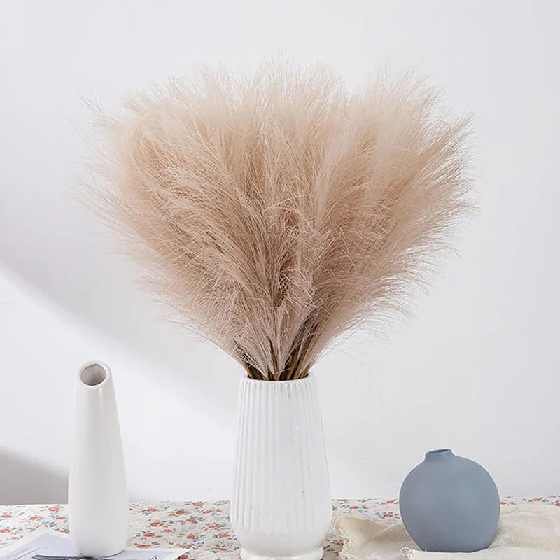 BohoBliss Faux Reed Bouquet – 10PCS Artificial Reed Flowers