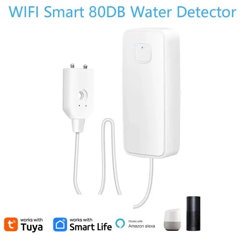 AquaGuard Tuya WiFi Smart Water Leak Sensor — 80dB Alarm & Remote Monitoring