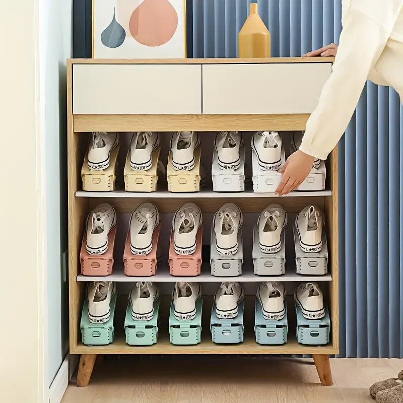 Adjustable 6-Piece Double-Layer Shoe Organizer