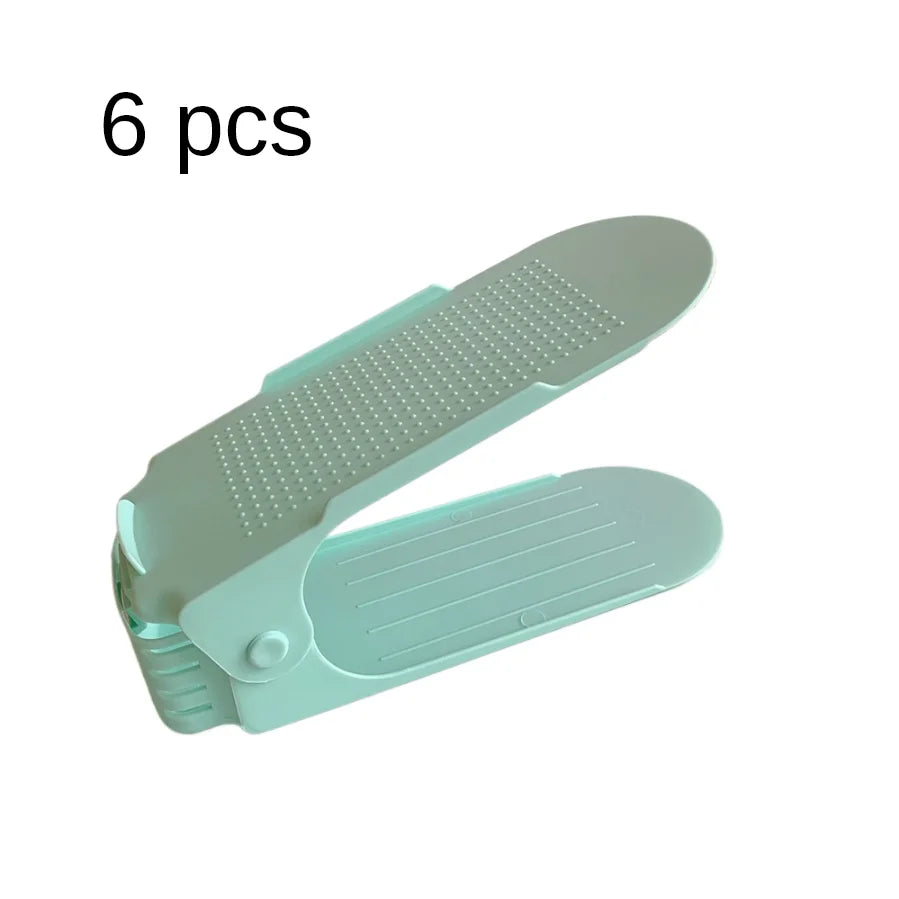 Adjustable 6-Piece Double-Layer Shoe Organizer