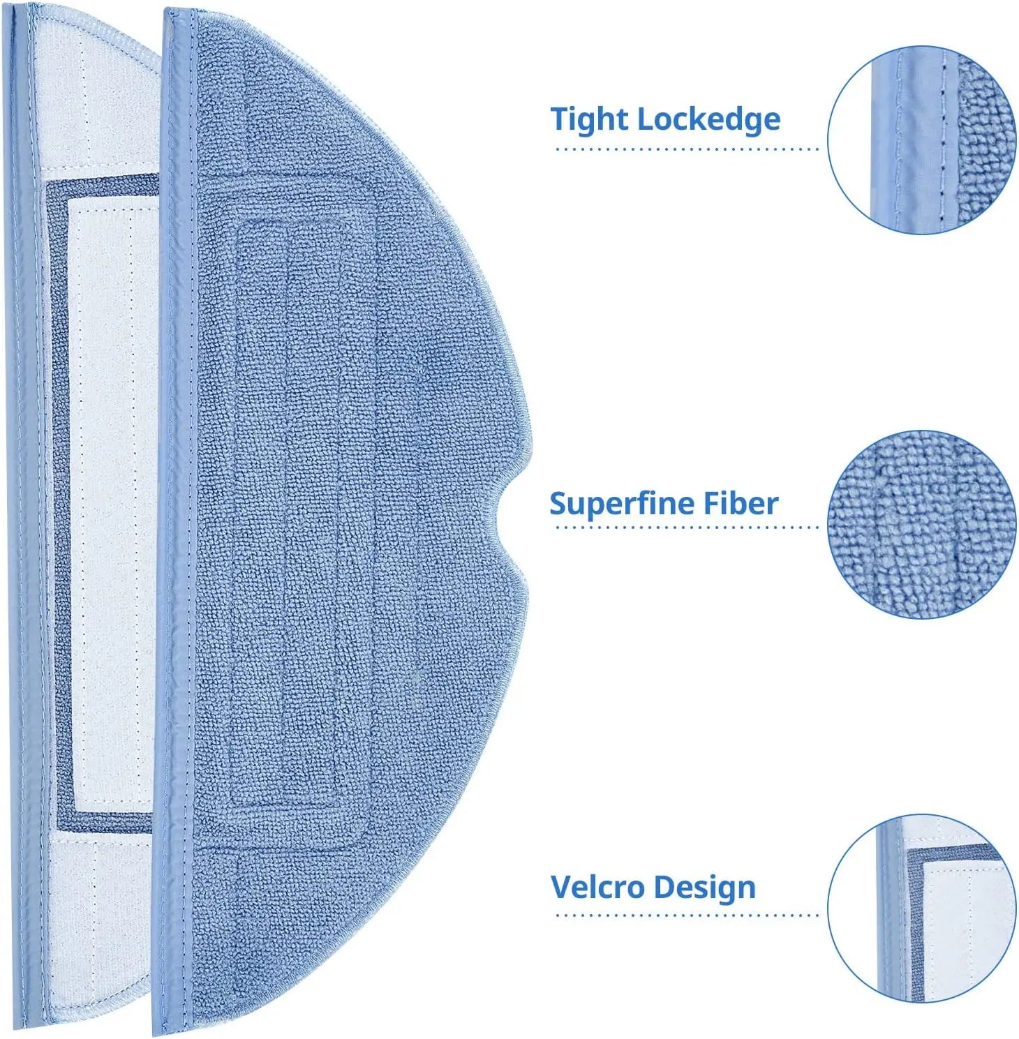 RoboClean Washable Mop Cloth Pads — Reusable Microfiber Replacement for Xiaomi Roborock S7/S7MaxV Ultra