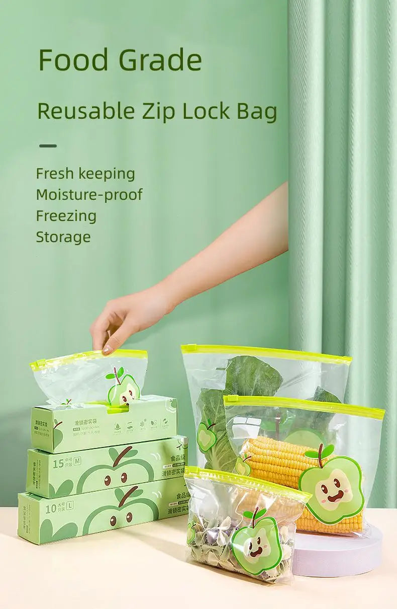 ClearGuard Reusable Zip Lock Bags — Food-Grade Transparent Storage Bags for Freezer, Travel & Camping