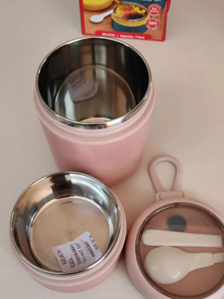 HeatLock Insulated Food Jar — Stainless Steel Thermos for Hot & Cold Meals (530ml/710ml)