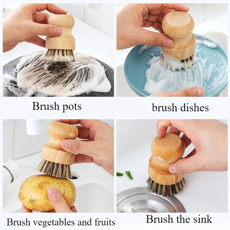 EcoScrub Wooden Dish Brush Set — Natural Sisal & Coconut Bristles
