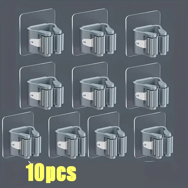 Wall-Mounted Mop and Broom Organizer