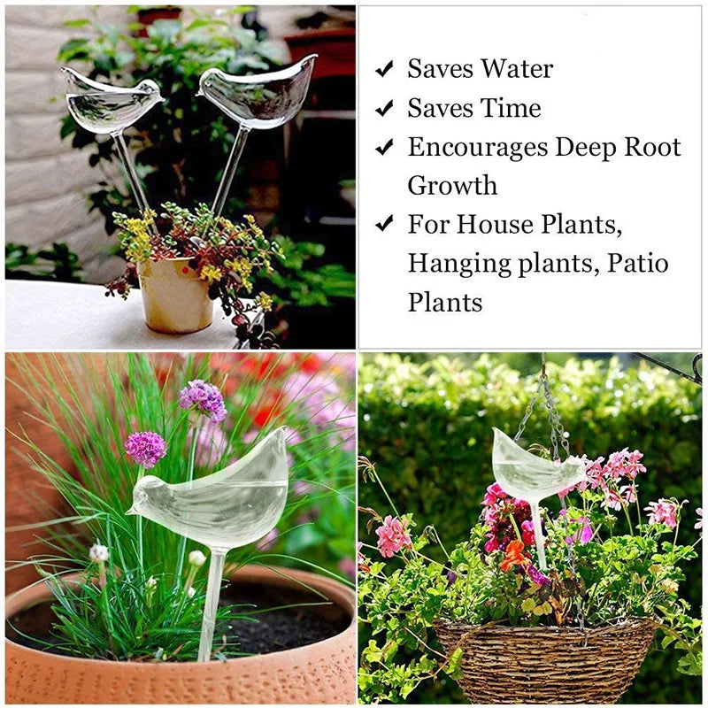 AquaBloom Self-Watering Bulbs — Automatic Bird & Ball Shape Drip Irrigation System