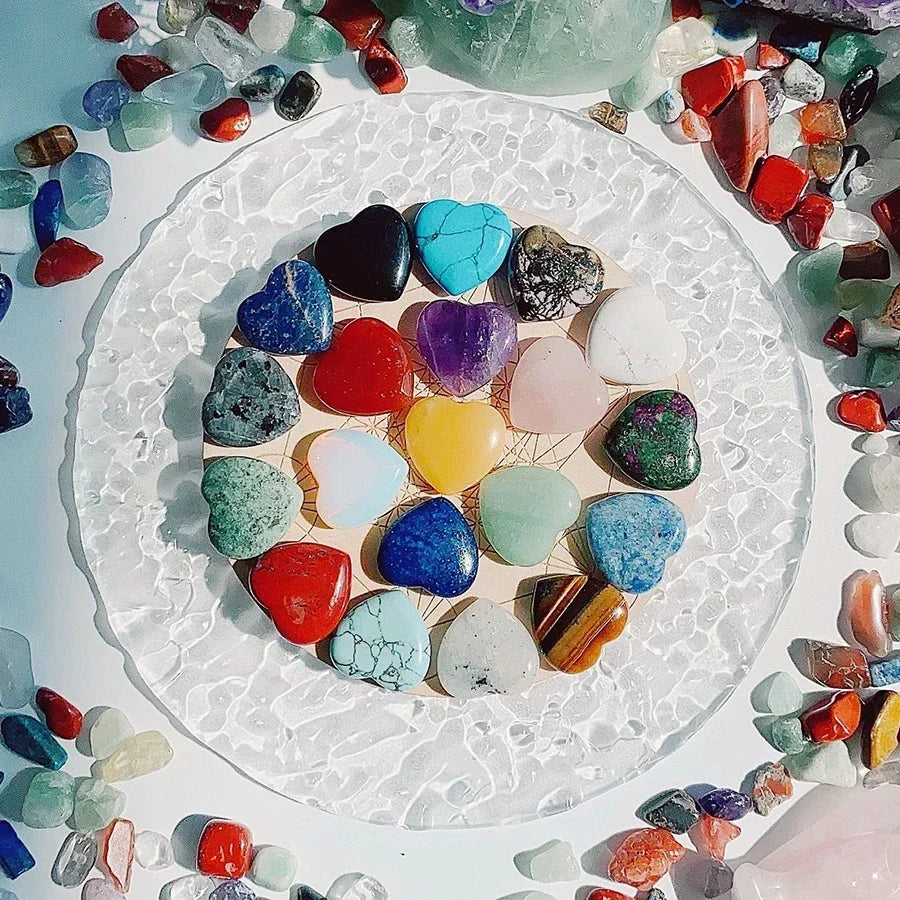 Heart Shape Natural Crystal Healing Stones