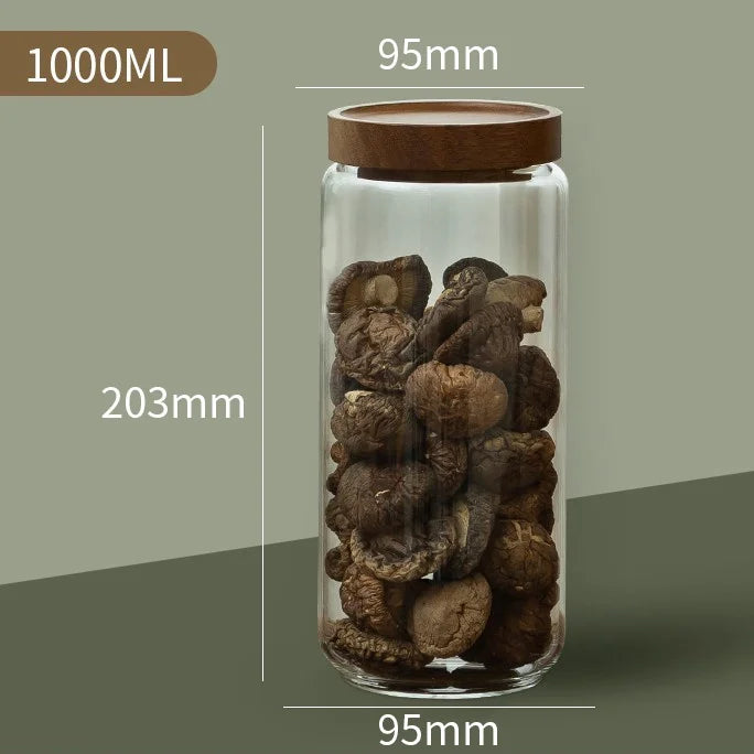 NatureSeal Glass Canister Set — Airtight Food Storage Jars with Wooden Lids