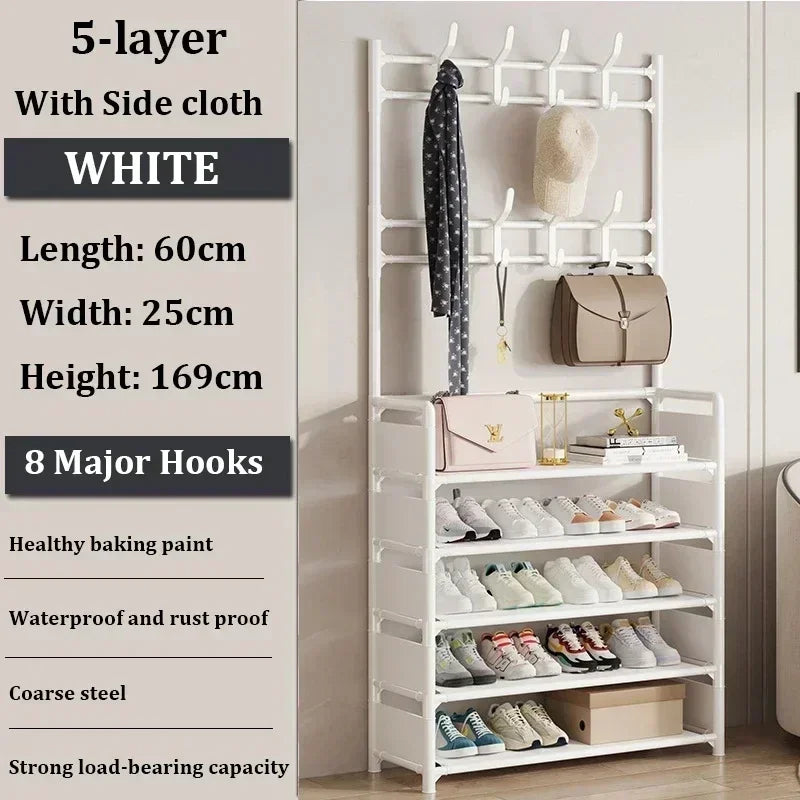 Multi-Layer Shoe and Clothes Storage Rack