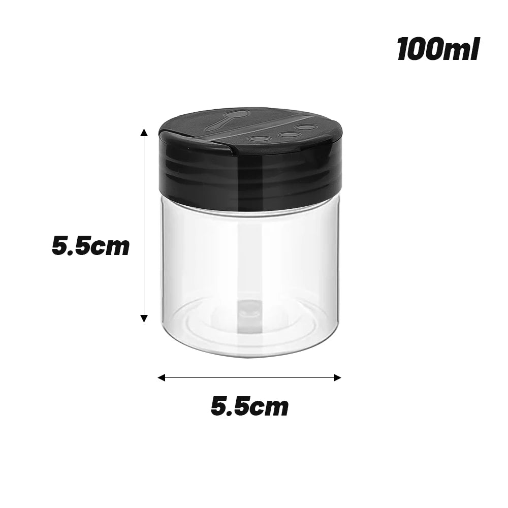 SpiceClear 24-Piece Seasoning Jar Set — Reusable Transparent Spice Containers for Kitchen