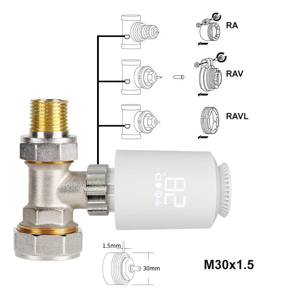 HeatMaster TRV Radiator Valve — Smart Thermostatic Temperature Controller