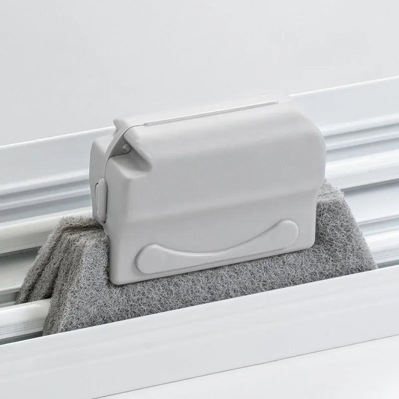 ClearView Window Groove Cleaning Brush — Slot Cleaner with Microfiber Cloth