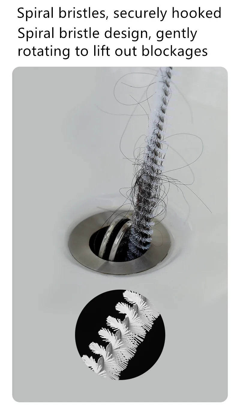 FlexiClear Pipe Dredging Brush — Flexible Drain Cleaner for Hair & Clogs