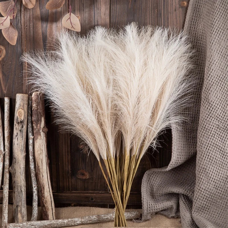 BohoBliss Faux Reed Bouquet – 10PCS Artificial Reed Flowers