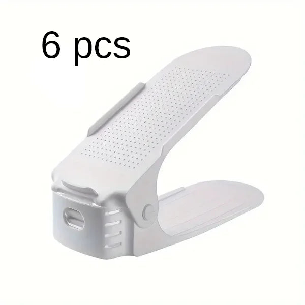 Adjustable 6-Piece Double-Layer Shoe Organizer