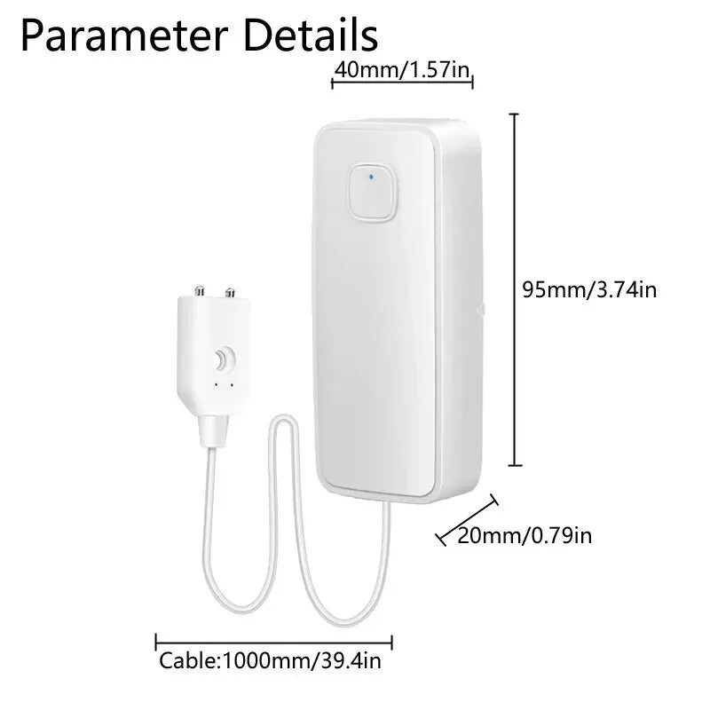 AquaGuard Tuya WiFi Smart Water Leak Sensor — 80dB Alarm & Remote Monitoring