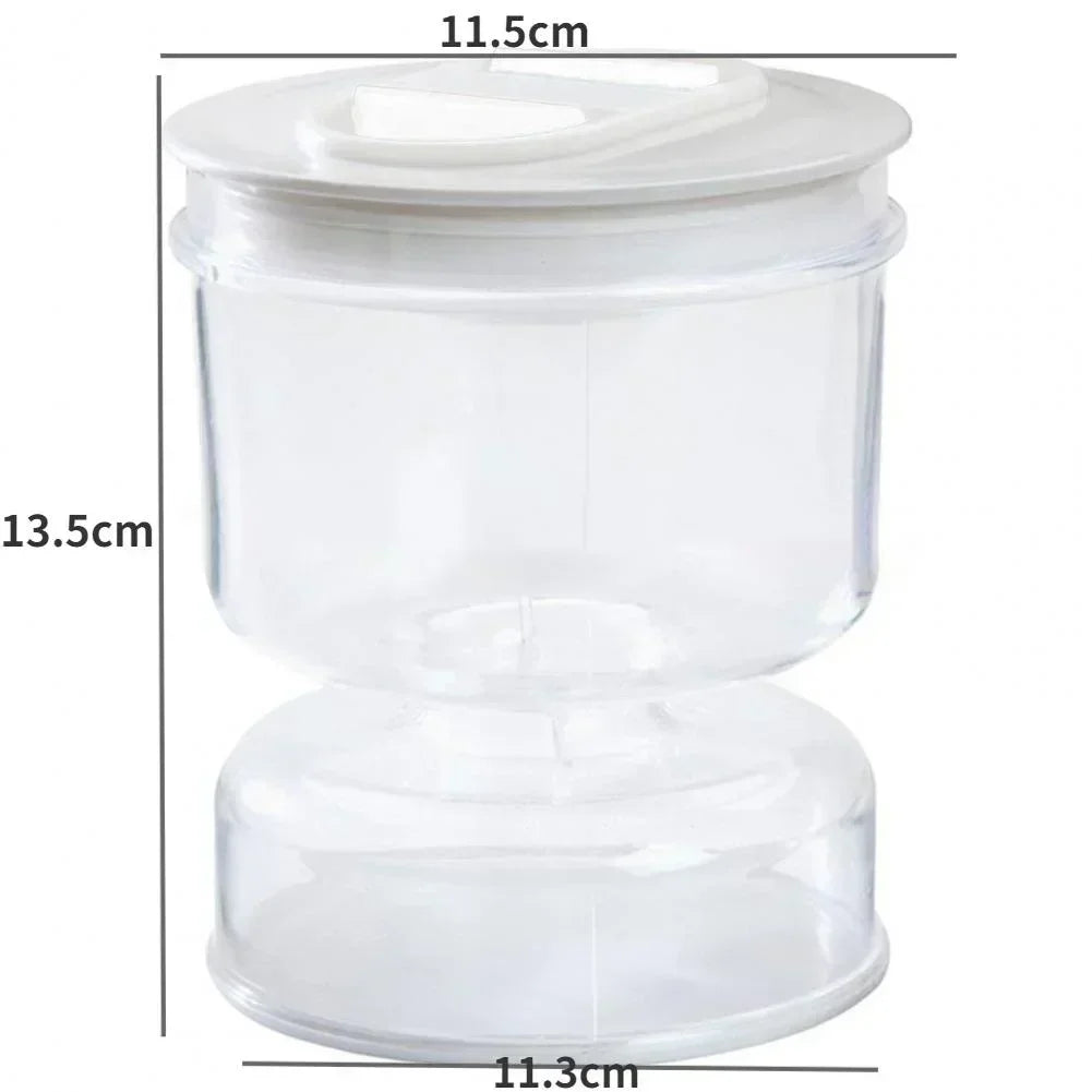 FreshSeal Pickle Jar — Hourglass Design with Flip Container & Strainer