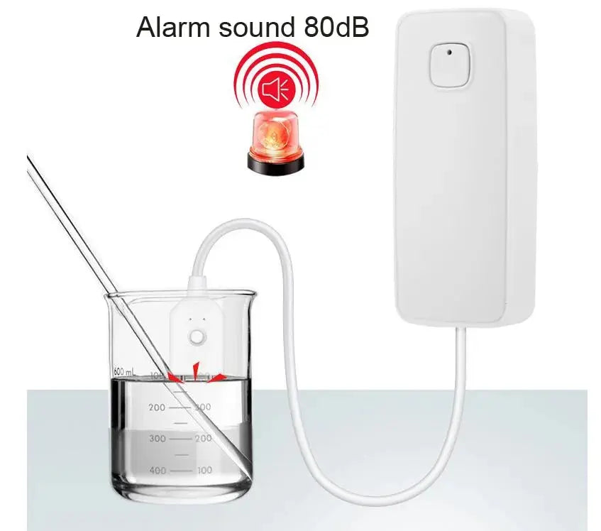 AquaGuard Tuya WiFi Smart Water Leak Sensor — 80dB Alarm & Remote Monitoring