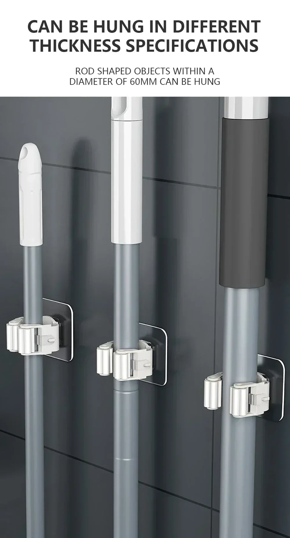 Wall-Mounted Mop and Broom Organizer