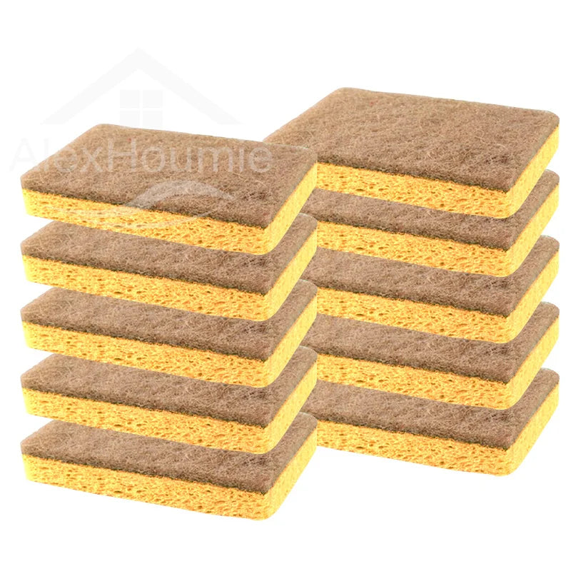EcoScrub Wood Pulp Scouring Pads — Biodegradable & Compostable Kitchen Sponges (10-Pack)