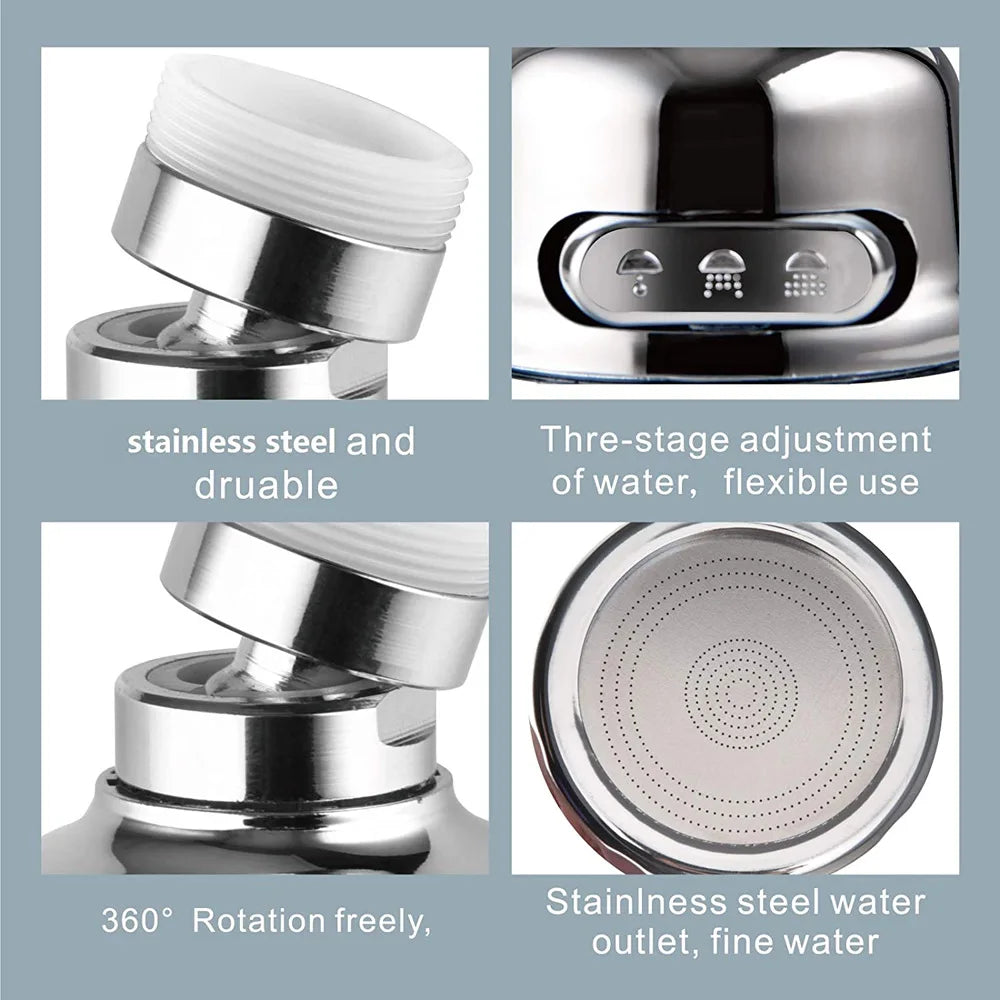 HydroFlex 360° Swivel Faucet Aerator — Dual Mode Water-Saving Nozzle