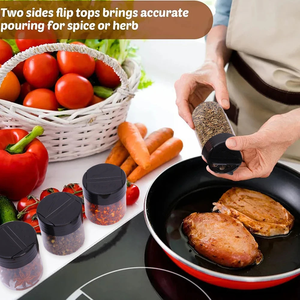 SpiceClear 24-Piece Seasoning Jar Set — Reusable Transparent Spice Containers for Kitchen