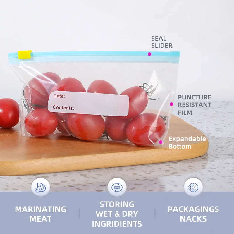 FreshSeal Reusable Food Storage Bags — BPA-Free, Leak-Proof Ziplock Freezer Bags