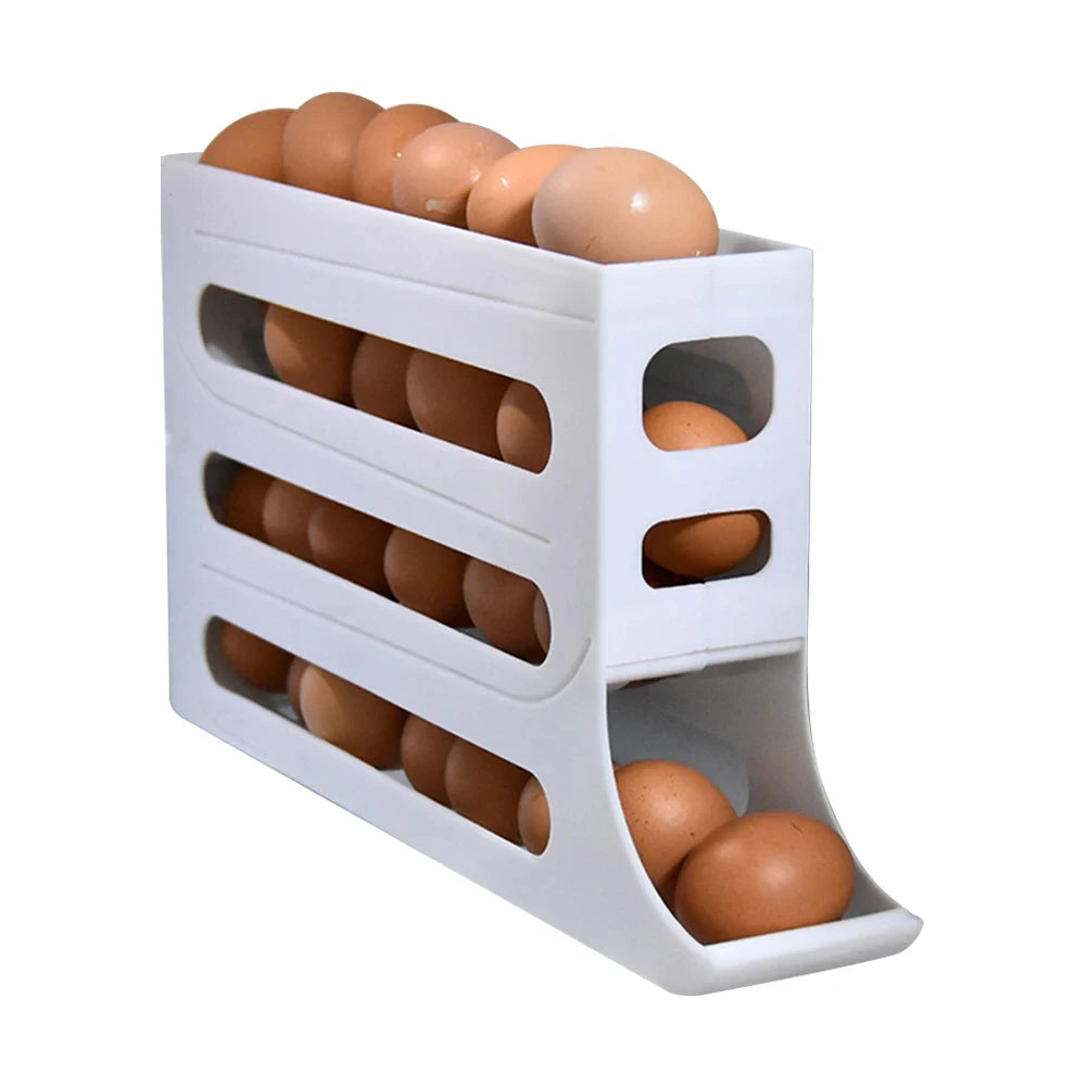 4-Tier Rolling Egg Storage Organizer