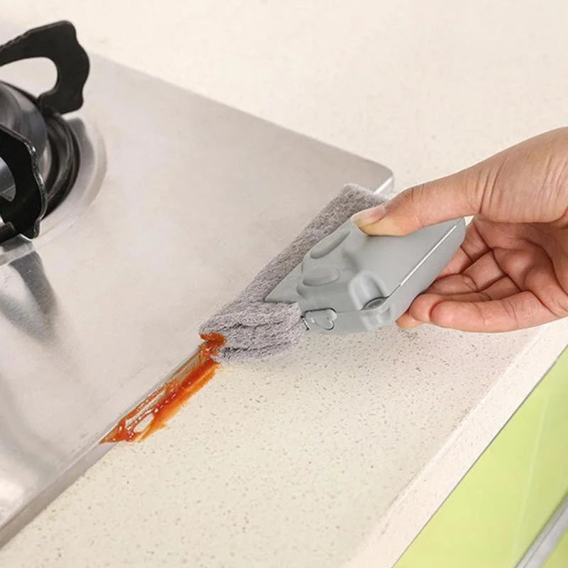 ClearView Window Groove Cleaning Brush — Slot Cleaner with Microfiber Cloth