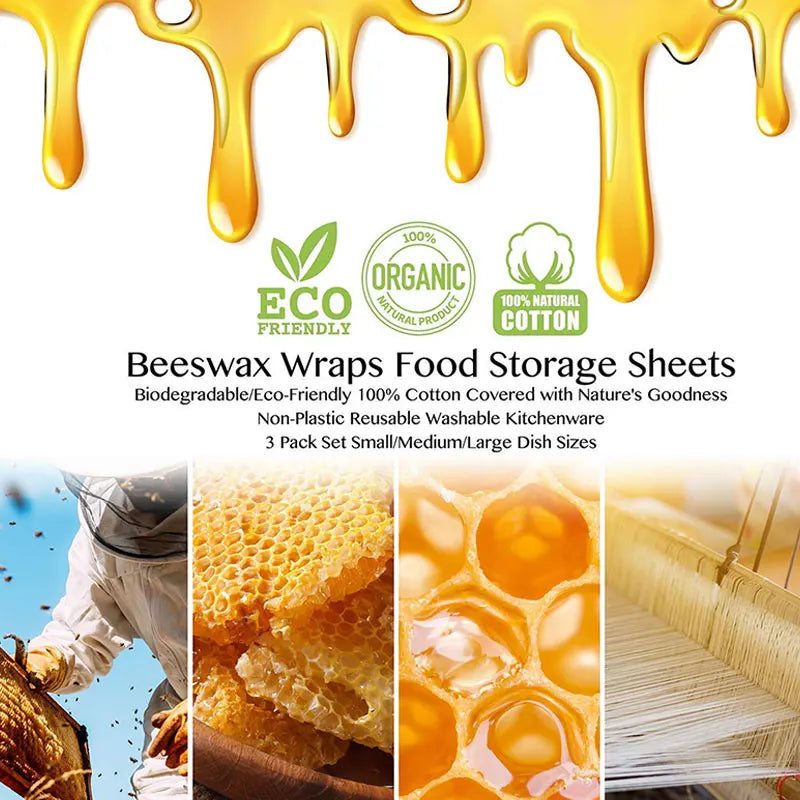 GreenSeal Reusable Beeswax Food Wraps — Organic & Eco-Friendly Food Storage Cloth