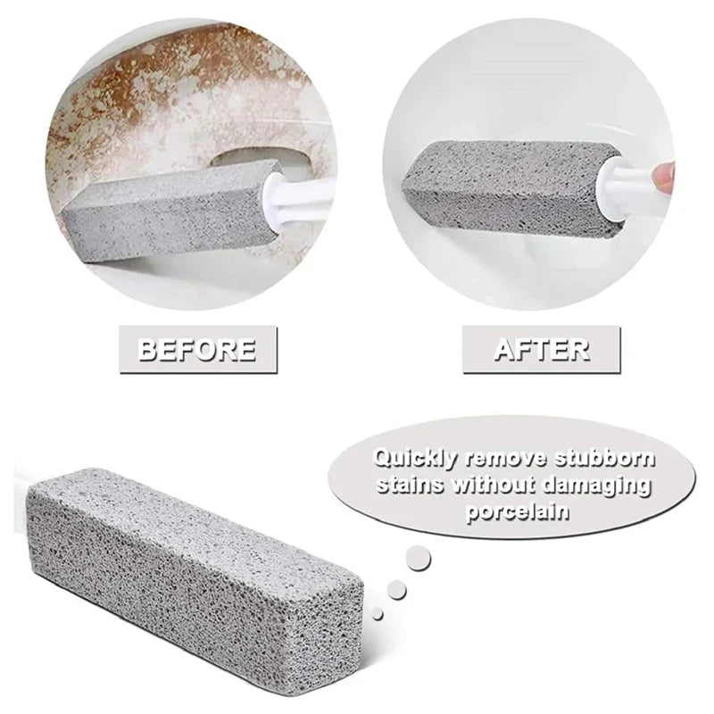 PumiClean Pumice Stone Toilet Brush — Manual Stain Remover for Toilet, Bathtub & Sink