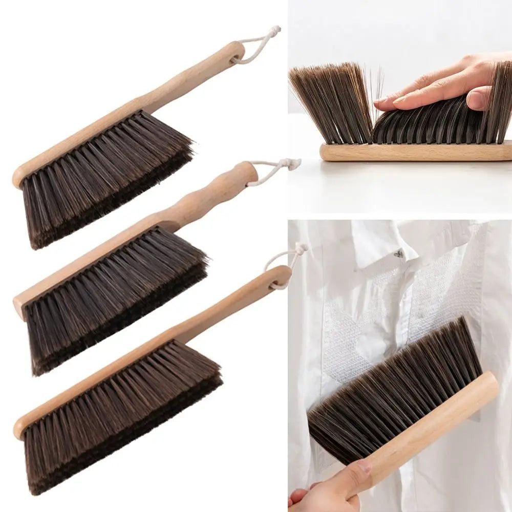 PureBristle Natural Wood Coffee Brush — Anti-Static Cleaning Brush for Desktop, Grinder & Bed