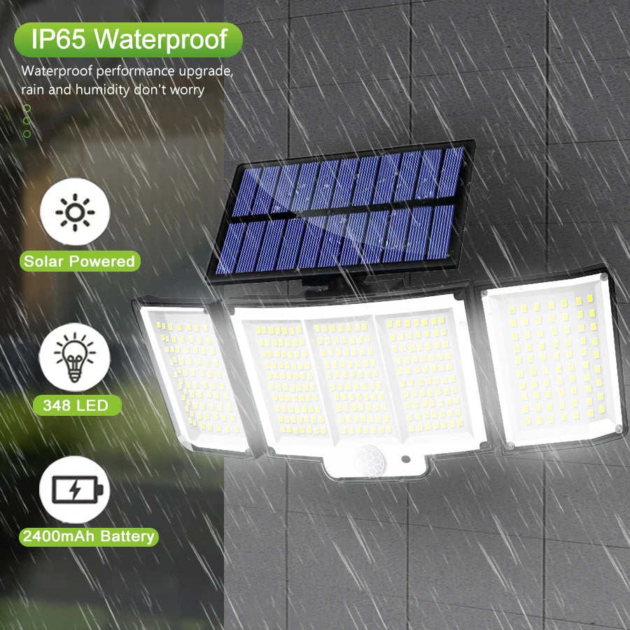 LumaGuard Solar Wall Light — 328/348 LED Super Bright Motion Sensor