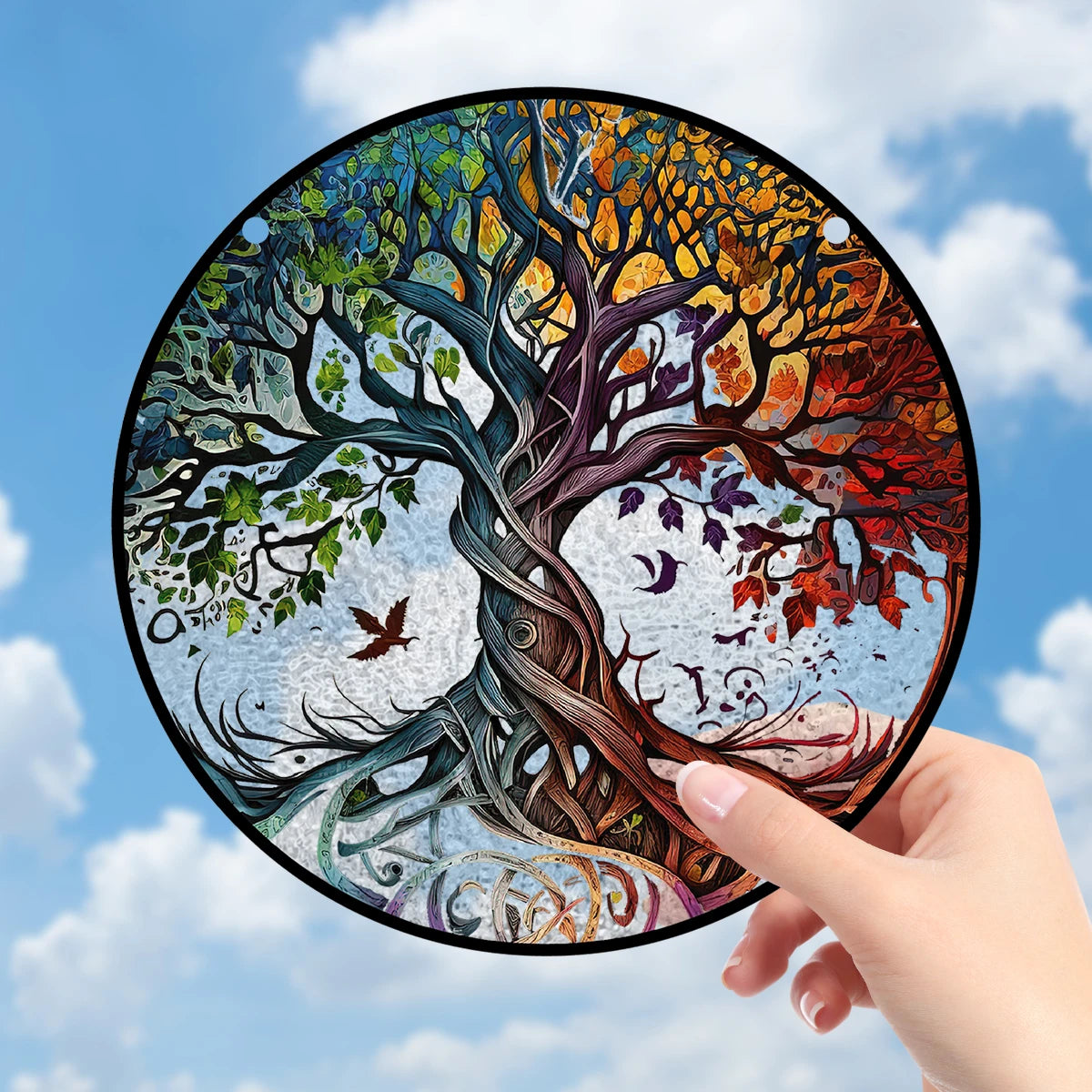 Radiant Tree of Life Window Ornament