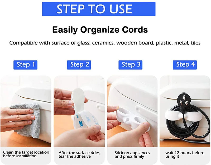 4-Piece Kitchen Cord Winder Organizer Set