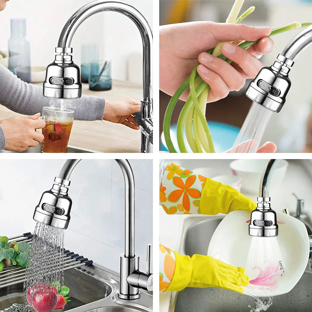 HydroFlex 360° Swivel Faucet Aerator — Dual Mode Water-Saving Nozzle