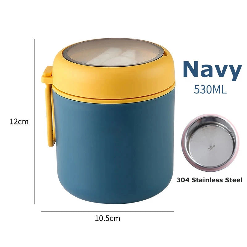 HeatLock Insulated Food Jar — Stainless Steel Thermos for Hot & Cold Meals (530ml/710ml)