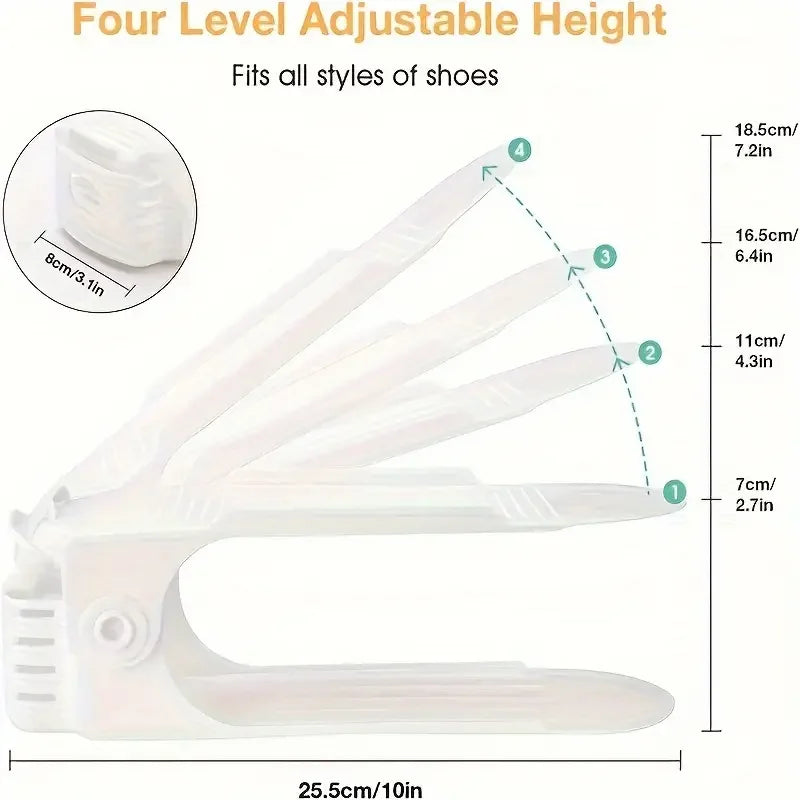 Adjustable 6-Piece Double-Layer Shoe Organizer