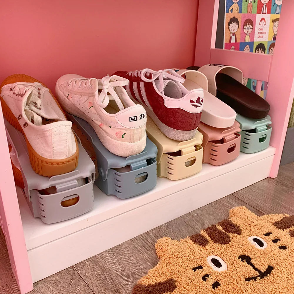 Adjustable 6-Piece Shoe Organizer Rack