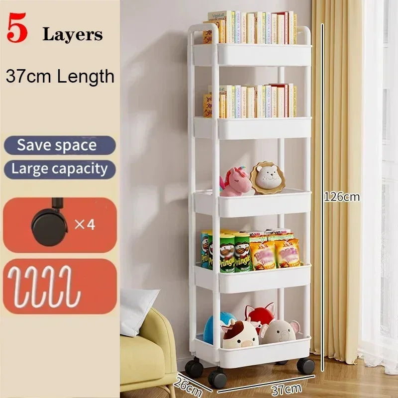 FlexiStore Mobile Storage Rack — 3/4 Tier Trolley Organizer with Wheels for Kitchen & Home