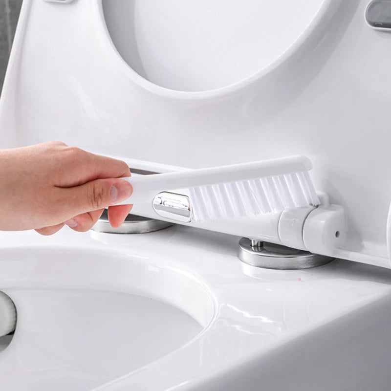 CleanEdge Wall-Mounted Silicone Toilet Brush — Long Handle with Holder