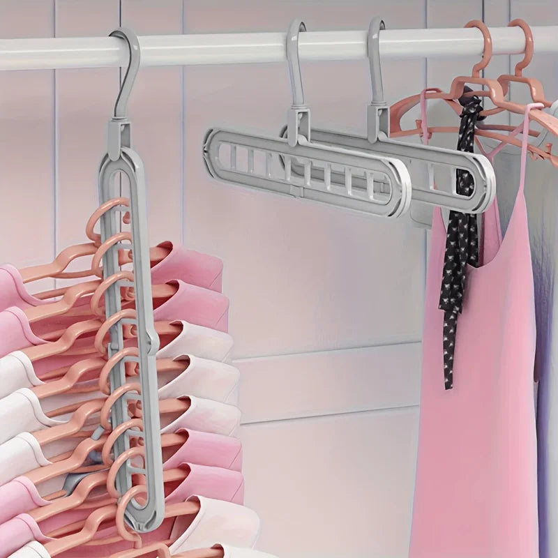 FlexiHang Foldable Hangers — 9-Hole Heavy Duty Space-Saving Clothes Organizers (3PCS Set)