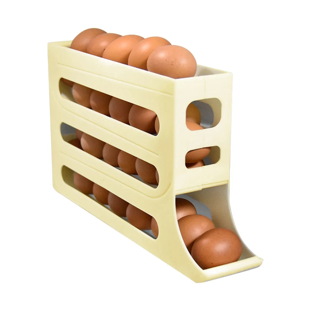 4-Tier Rolling Egg Storage Organizer