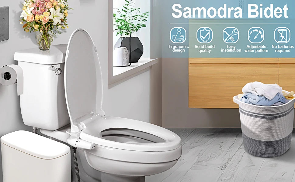 Ultra-Slim Bidet Attachment – Dual Nozzle with Adjustable Water Pressure