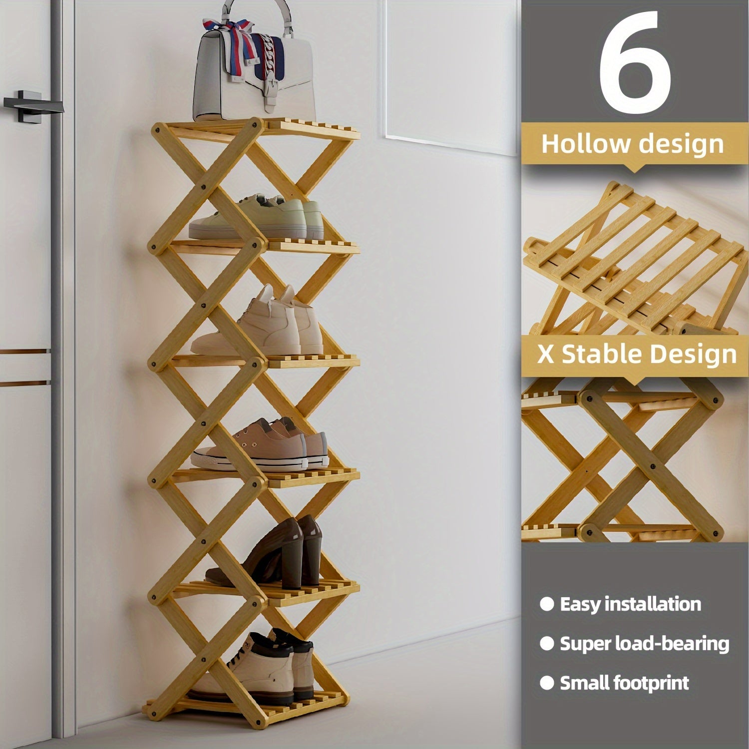 No-Install Breathable Shoe Rack