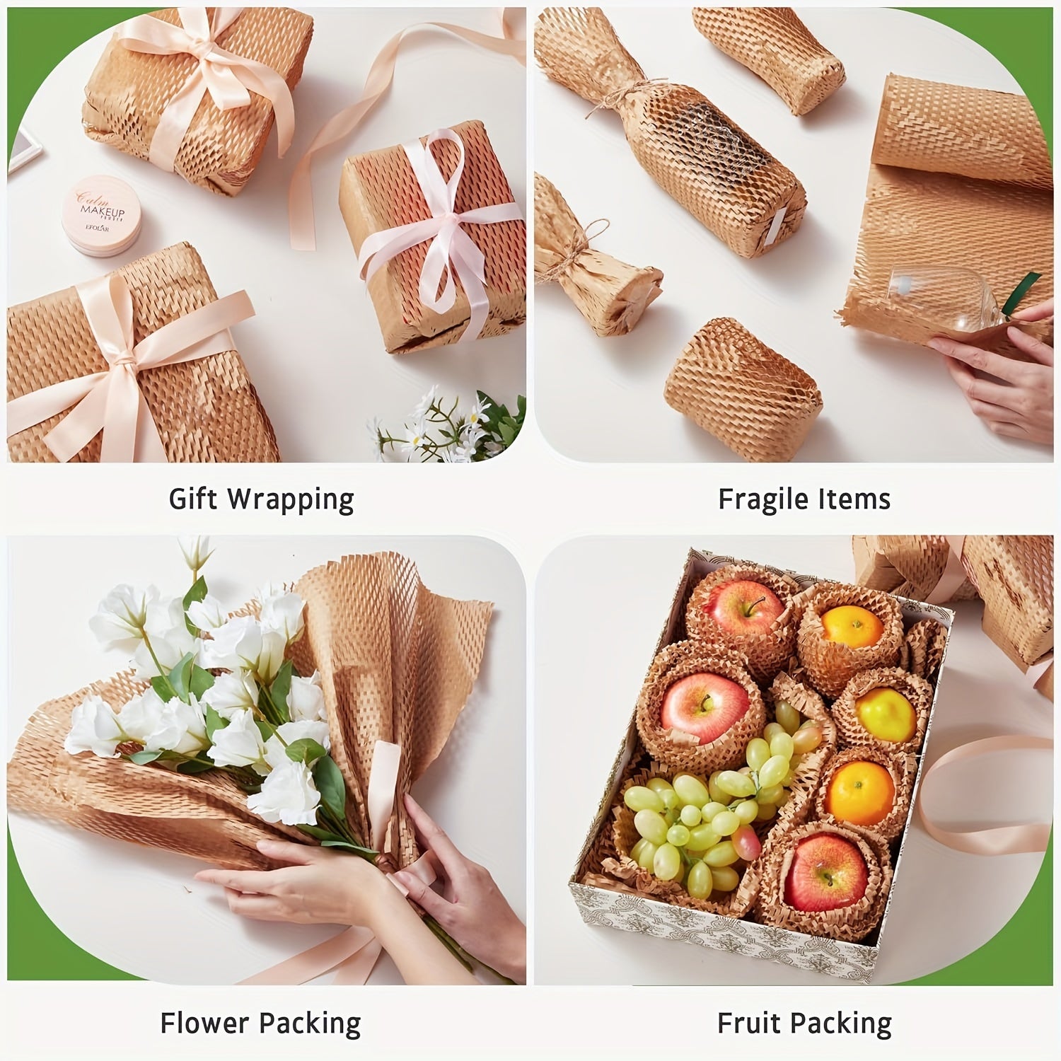 Honeycomb Packing Paper Roll with Fragile Stickers