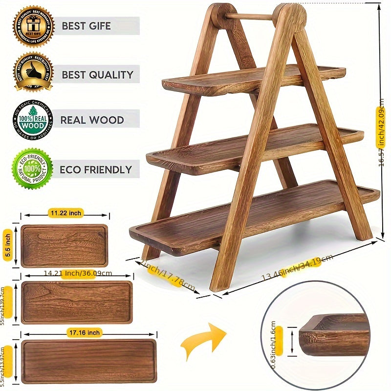Multi-Tier Wooden Display Stand