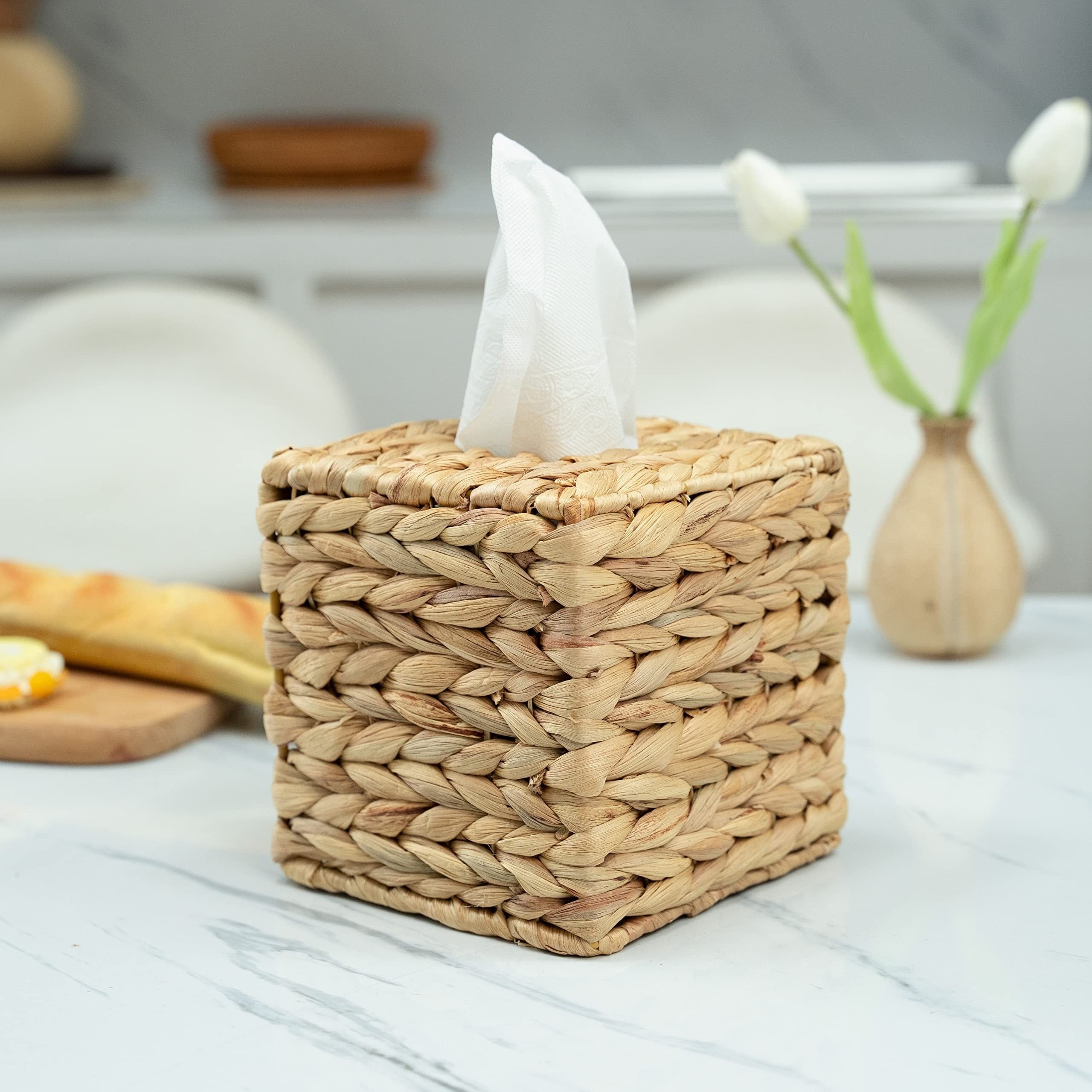 Woven Wicker Tissue Box Cover (Square)