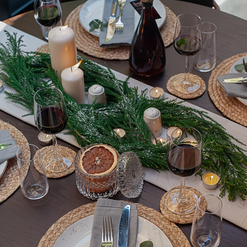 10-Pack Hand-Woven Water Hyacinth Placemats (13" Round)